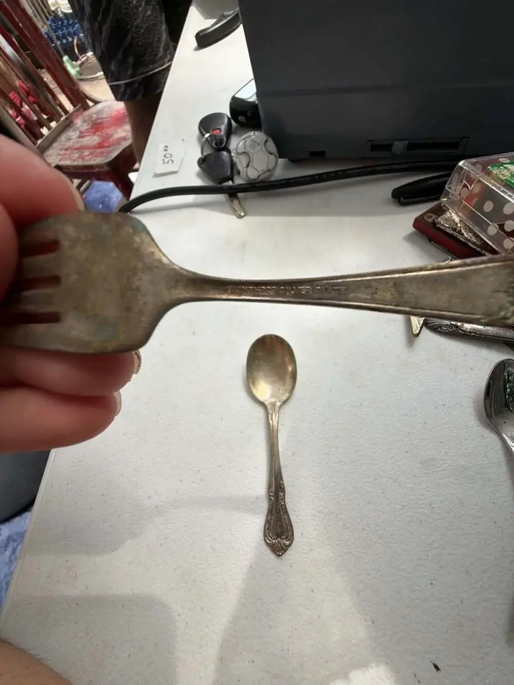 Winthrop Silver Plate Vintage Children's Fork and Spoon Set